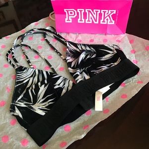 PINK Victoria Secret bralette w/ leaf pattern XS